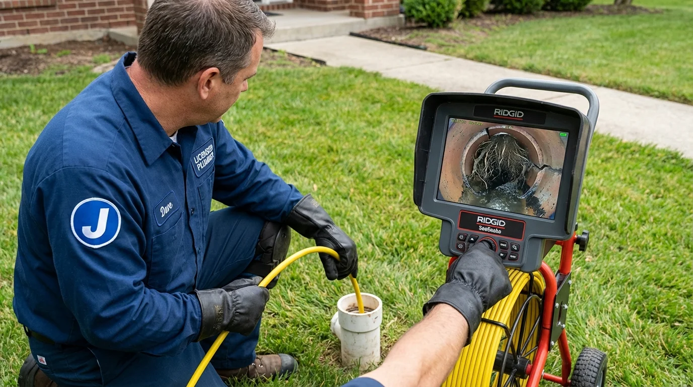 Sewer camera inspection being performed by Johns Plumbing LLC in Arkoma